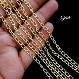 GOLD POLISHED CHAINS' SIZE APPROX '7X4 MM CHAIN LENGTH APPROX 70-75 CM SOLD BY 2 PIECES CUTTING PACK
