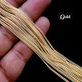 GOLD POLISHED CHAINS' SIZE APPROX ' 2-3 MM CHAIN LENGTH APPROX 70-75 CM SOLD BY 3 PIECES CUTTING PACK