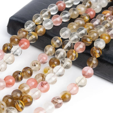 CHERRY QUARTZ' 1 STRING/LINE PACK OF 8 MM 45-46 BEADS APPROX