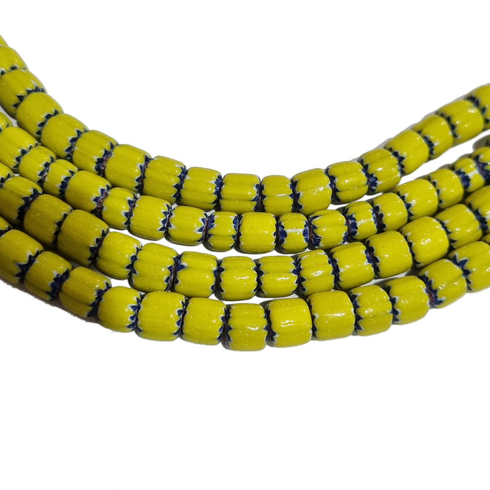 1 LINE/STRING PACK' HANDMADE CHEVRON GLASS BEADS SIZE APPROX 10x8mm