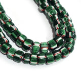 1 LINE/STRING PACK' HANDMADE CHEVRON GLASS BEADS SIZE APPROX 10x4mm