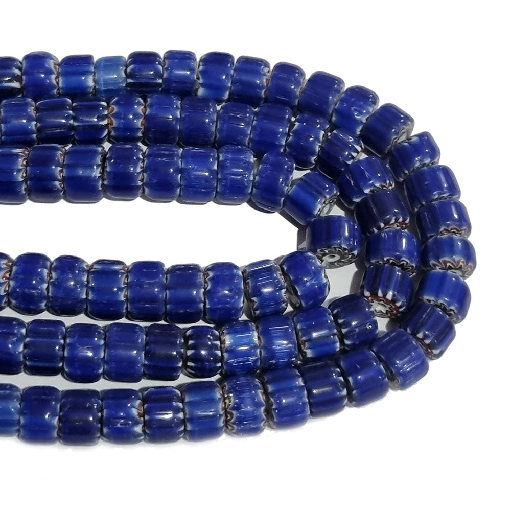 1 LINE/STRING PACK' HANDMADE CHEVRON GLASS BEADS SIZE APPROX 9x6mm
