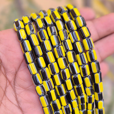 1 LINE/STRING PACK' SIZE APPROX' 7x9 MM' HANDMADE CHEVRON GLASS BEADS