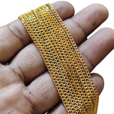 3 mm Iron Alloy Cable Chain – Gold Polished Finish – Approx. 1 Meter for Jewelry Making