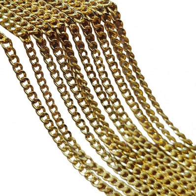 3 mm Iron Alloy Cable Chain – Gold Polished Finish – Approx. 1 Meter for Jewelry Making