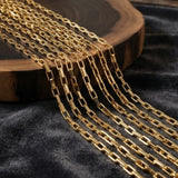5x3 mm Long Cut Iron Alloy Chain – Lite Gold Polished Finish – Approx. 1 Meter for Jewelry Making