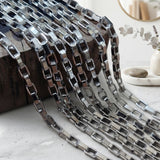 5x3 mm Long Cut Iron Alloy Chain – Nickel/Rhodium Silver Finish – Approx. 1 Meter for Jewelry Making