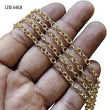 4x5 mm Iron Alloy Cable Chain – Lite Gold Polished Finish – Approx. 1 Meter for Jewelry Making