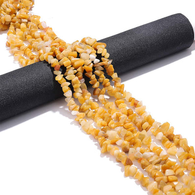 1 STRING/LINE PACK OF UNCUT YELLOW AVENTURINE UNCUT CHIPS BEADS