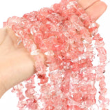 1 STRING/LINE PACK OF UNCUT CHERRY QUARTZ UNCUT CHIPS BEADS