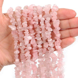 1 STRING/LINE PACK OF UNCUT ROSE QUARTZ UNCUT CHIPS BEADS