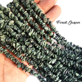 UNCUT SEMI PRECIOUS BEADS' FOREST JASPER ' 30 INCHES APPROX' SOLD BY PER LINE PACK