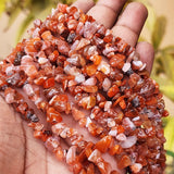 UNCUT SEMI PRECIOUS BEADS' CARNELIAN' 30 INCHES APPROX' SOLD BY PER LINE PACK