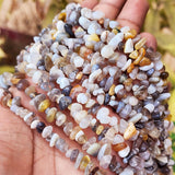 UNCUT SEMI PRECIOUS BEADS' BOTSWANA AGATE' 30 INCHES APPROX' SOLD BY PER LINE PACK