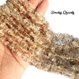 UNCUT SEMI PRECIOUS BEADS' SMOKY QUARTZ' 30 INCHES APPROX' SOLD BY PER LINE PACK