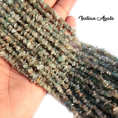 UNCUT SEMI PRECIOUS BEADS' INDIAN AGATE' 30 INCHES APPROX' SOLD BY PER LINE PACK