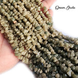 UNCUT SEMI PRECIOUS BEADS' GREEN JADE' 30 INCHES APPROX' SOLD BY PER LINE PACK