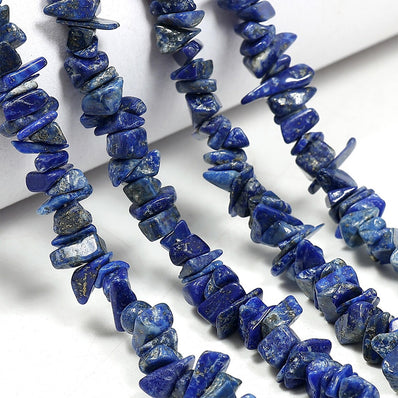 Lapis Lazuli, Uncut Chips Natural Gemstone Beads long String about 200+ Beads in size about 5~11mm