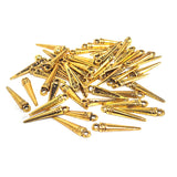 50 PIECES PACK' 20 MM APPROX SIZE' HALF SLICED' GOLD OXIDIZED SPIKE CHARMS FOR DIY JEWELLERY MAKING