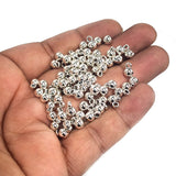50 PIECES PACK' 3x6 MM APPROX SIZE' SOLID GHUNGRU' SILVER OXIDIZED CHARMS FOR DIY JEWELLERY MAKING