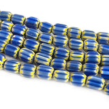 1 LINE/STRING PACK' SIZE APPROX' 7x9 MM' HANDMADE CHEVRON GLASS BEADS