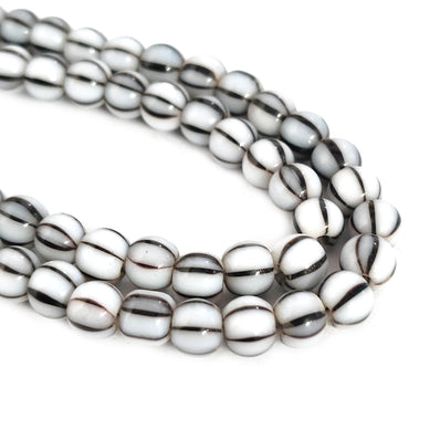 1 LINE/STRING PACK' SIZE APPROX' 6 MM' HANDMADE CHEVRON GLASS BEADS