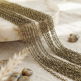 2x3 mm Iron Alloy Cable Chain – Antique Gold Polished Finish – Approx. 1 Meter for Jewelry Making