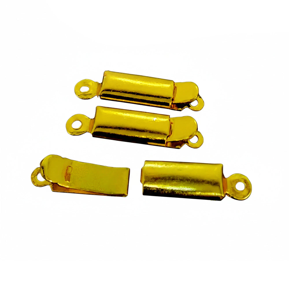 ANTI TARNISH 24 K GOLD POLISHED' SINGLE LOOP' BOX CLASP JEWELLERY FINDING' 22X5 MM SOLD BY 2 PIECES PACK