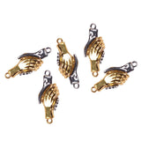 4 PIECE PACK' HADNSHAKE CLASPS 'RHODIUM SILVER AND GOLD MAGNETIC' QUICK RELEASE USED IN DIY JEWELLERY MAKING