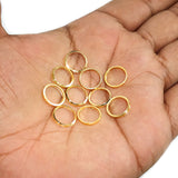 10 PCS PACK. 10-11 MM RING CIRCULAR, 22K GOLD PLATED, EARRING AND JEWELRY MAKING NECKLACE PARTS
