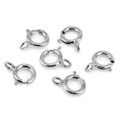 Super Quality Nickel/Rhodium Silver Spring Ring Clasps 9mm | 12mm Jewellery Clasp | 2 Pieces Pack