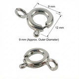Super Quality Nickel/Rhodium Silver Spring Ring Clasps 9mm | 12mm Jewellery Clasp | 2 Pieces Pack