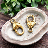 Super Quality Gold Heart Shape Lobster Clasp 26x14mm | Jewellery Making Clasp | 1 Piece