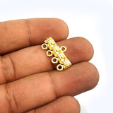 10 PCS LOT, 4 FOUR HOLE LINK CONNECTOR SPACER BRIGHT GOLD FINISH