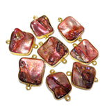 Brown, 4pcs pkg. Random mix Shape Shell Pearl Natural Dyed Connector Findings