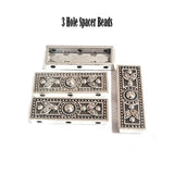 10pcs Pkg. 3 hole spacer bar link beads for multi row jewelry making Size 24x8mm