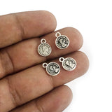 50 PIECES PACK'10x8 MM' MINI VICTORIAN COIN CHARMS FOR DIY JEWELLERY MAKING