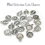 50 PIECES PACK'10x8 MM' MINI VICTORIAN COIN CHARMS FOR DIY JEWELLERY MAKING