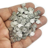 50 PIECES PACK'8x6 MM' MINI DESIGNER COIN CHARMS FOR DIY JEWELLERY MAKING