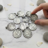 10 PIECES PACK' SILVER OXIDIZED VINTAGE TRIBAL COIN CHARMS