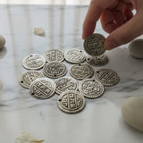 10 PIECES PACK' SILVER OXIDIZED VINTAGE OLD LOOK TRIBAL COIN CHARMS