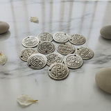 10 PIECES PACK' SILVER OXIDIZED VINTAGE OLD LOOK TRIBAL COIN CHARMS
