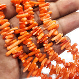 12-17 MM CORAL COLOR IRREGULAR BRANCH STICKS GEMSTONE SOLD BY 15 INCHES LINE PACK