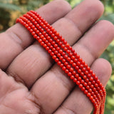 1 STRING/LINE PACK' 2 MM ROUND SMOOTH GENUINE AUTHENTIC BAMBOO TAIWANESE CORAL