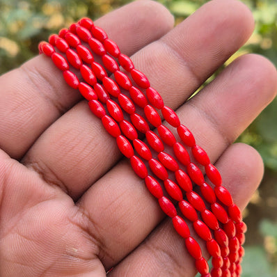 1 STRING/LINE PACK' 6x3 MM OVAL SHAPE SMOOTH GENUINE AUTHENTIC BAMBOO TAIWANESE CORAL