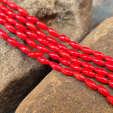 1 STRING/LINE PACK' 6x3 MM OVAL SHAPE SMOOTH GENUINE AUTHENTIC BAMBOO TAIWANESE CORAL