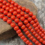 1 STRING/LINE PACK' 6 MM ROUND SHAPE SMOOTH GENUINE AUTHENTIC BAMBOO TAIWANESE CORAL