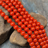 1 STRING/LINE PACK' 8 MM ROUND SHAPE SMOOTH GENUINE AUTHENTIC BAMBOO TAIWANESE CORAL