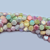 High quality quartz beads multi colour, octagonal shape, size 8mm AB Finish, Pastel Color, approx 54 beads in string