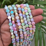 High quality quartz beads multi colour, octagonal shape, size 8mm AB Finish, Pastel Color, approx 54 beads in string